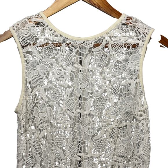 Cabi White Lace Tank Top Floral Dainty Exposed Zipper Cottage Core Boho Small - Picture 2 of 8